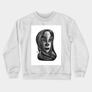 Traditional Woman Portrait Crewneck Sweatshirt